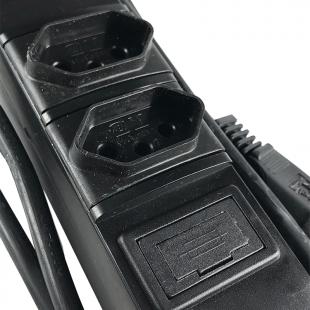 DNENRE1U-003-0 - REGUA (CALHA) 19X1U 110/220V 8 TOMADAS (NBR 14136 10A) C/ PLUG NBR 14316 10A(2M) - DN-5640100050 - D-NET