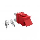LEMLRJ5E-005-5 - CONECTOR RJ-45 MULTILAN CAT.5E  90/180G VERMELHO T568A/T568 FEMEA - 35030528 - LIGHTERA