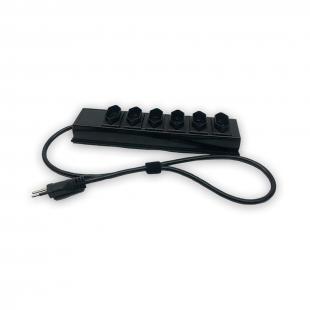 DNENRESL-002-0 - REGUA SLIM 110/220V 6 TOMADAS (NBR 14136 10A) C/ PLUG NBR 14316 10A(0.8M) - DN-5660100030 - D-NET