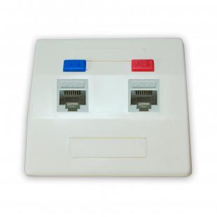 61000041 - ESPELHO PLASTICO 3 X 3 P/ 2 RJ-45 BR - DN-6000900025 - D-NET