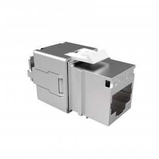 FEGLRJ6A-006-6 - CONECTOR RJ-45 GIGALAN CAT.6A  90/180G PRATA T568A/T568 FEMEA BLINDADO (24 UNID) - 35080126 - LIGHTERA