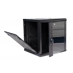 DNMTMRDV-003-0 - MINI RACK 19POL DESMONTAVEL PORTA VIDRO 9U 600 X 600 PRETO S/ GUIAS - DN-MRDV-9-60.59PT - D-NET