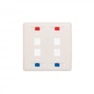 DNCNEP44-002-0 - ESPELHO PLASTICO 4X4 P/ 4 RJ-45 EM ABS BEGE - DN-6000500055 - D-NET