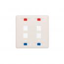 DNCNEP44-002-0 - ESPELHO PLASTICO 4X4 P/ 4 RJ-45 EM ABS BEGE - DN-6000500055 - D-NET