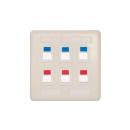 DNCNEP44-009-0 - ESPELHO PLASTICO 4X4 C/ 6 COLARES EM ABS BRANCO - DN-6000900070 - D-NET