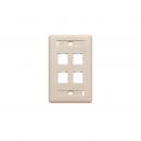 DNCNEP42-004-0 - ESPELHO PLASTICO 4X2 C/ 4 COLARES EM ABS BEGE - DN-6000500075 - D-NET