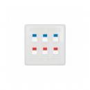 DNCNEP44-006-0 - ESPELHO PLASTICO 4X4 P/ 2 RJ-45 EM ABS BRANCO - DN-6000900065 - D-NET