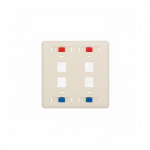 DNCNEP44-002-0 - ESPELHO PLASTICO 4X4 P/ 4 RJ-45 EM ABS BEGE - DN-6000500055 - D-NET