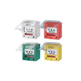 AACAACBE-001-0 - ACIONADOR DE EMERG�NCIA REARM�VEL NA/NF C/ CAPA PROTE��O E CHAVE RESET VERDE - CP-32G - ASSA ABLOY