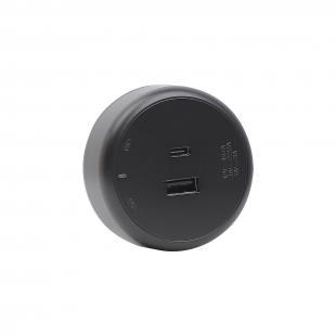 DNTEMUPT-001-0 - MODULO USB TIPO-A TIPO-C P/ TRILHO DE ENERGIA PRETO - DN-TEMUSB-PT - D-NET