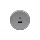 DNTEMUCZ-001-0 - MODULO USB TIPO-A TIPO-C P/ TRILHO DE ENERGIA CINZA - DN-TEMUSB-CZ - D-NET