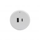 DNTEMUBR-001-0 - MODULO USB TIPO-A TIPO-C  P/ TRILHO DE ENERGIA BRANCO - DN-TEMUSB-BR - D-NET