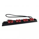 DNENRE1U-009-0 - REGUA (CALHA) 19X1U 110/220V 8 TOMADAS METALICA S/ FUSIVEL (NBR 14136 20A) C/ PLUG NBR 14316 20A(2M) - DN-6009 - D-NET