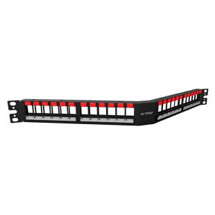 LEFAPPDB-001-0 - PATCH PANEL DESCARREGADO BLINDADO  19 POL/1U  24 PORTAS ANGULAR - 35050809 - LIGHTERA