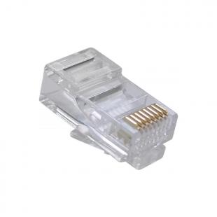 LESPRJ5E-004-0 - CONECTOR MACHO RJ-45 SOHOPLUS CAT.5E  CABO SOLIDO/FLEXIVEL CRISTAL - 35050290. - LIGHTERA